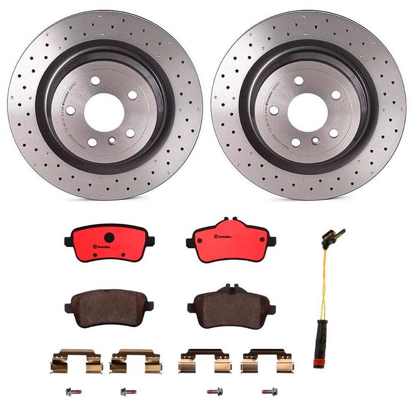 Mercedes Brembo Brakes Kit Pads and Rotors Rear (330mm) (Ceramic
